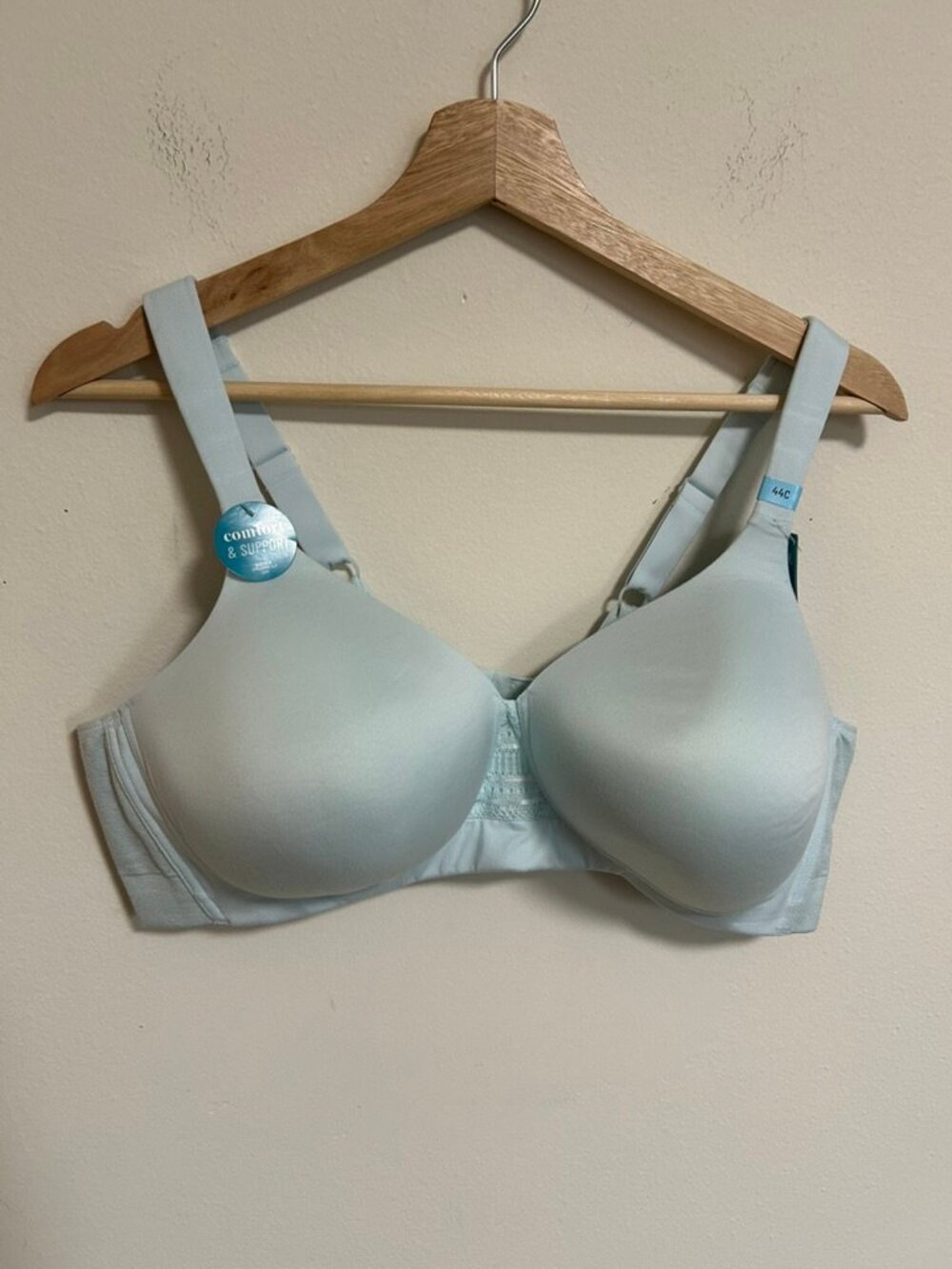 NWT Vanity Fair Light Blue Full Figure Smoothing Bra Sz 44C Style 71282